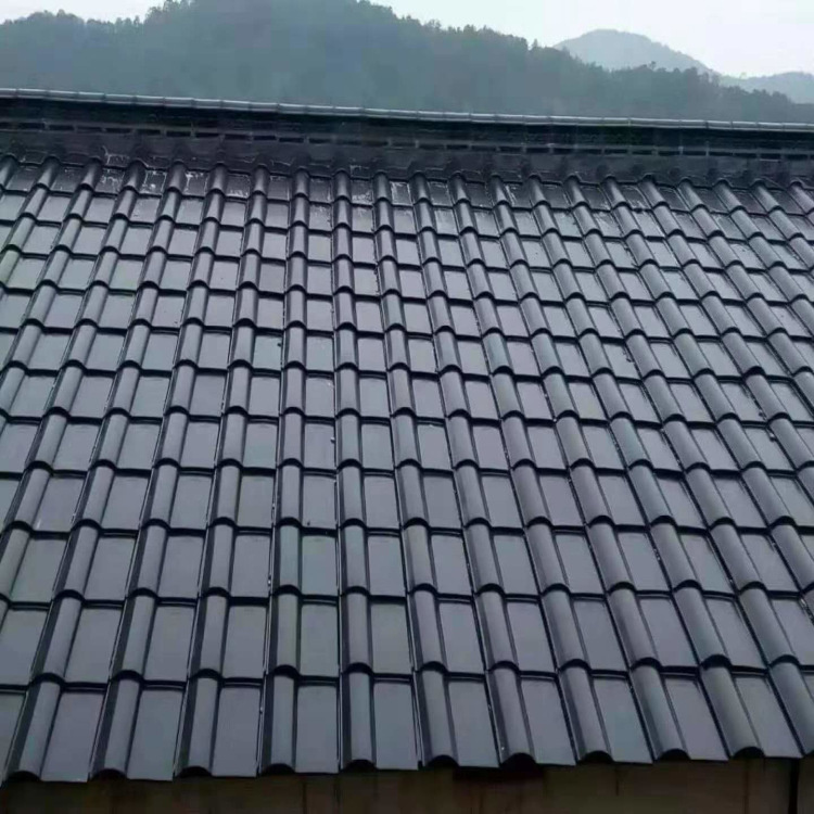 Thermal insulation synthetic resin tile thickened antique roof tile villa flat to sloping roof tile