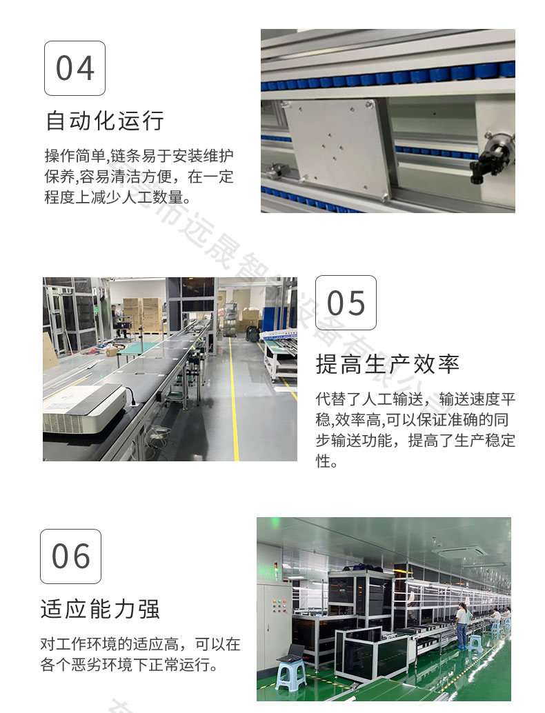 2.5 times speed chain tooling plate, aluminum alloy roller circulation conveyor line, electronic factory specific assembly aging differential line