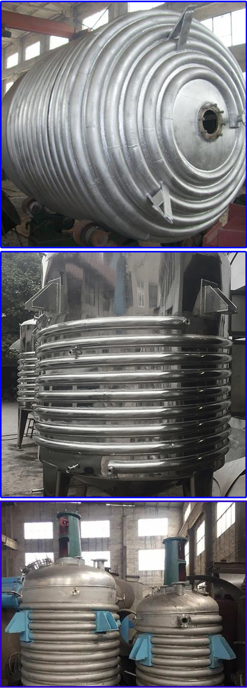 Heating coil outer half tube condenser reactor vessel fermentation tank manufacturer