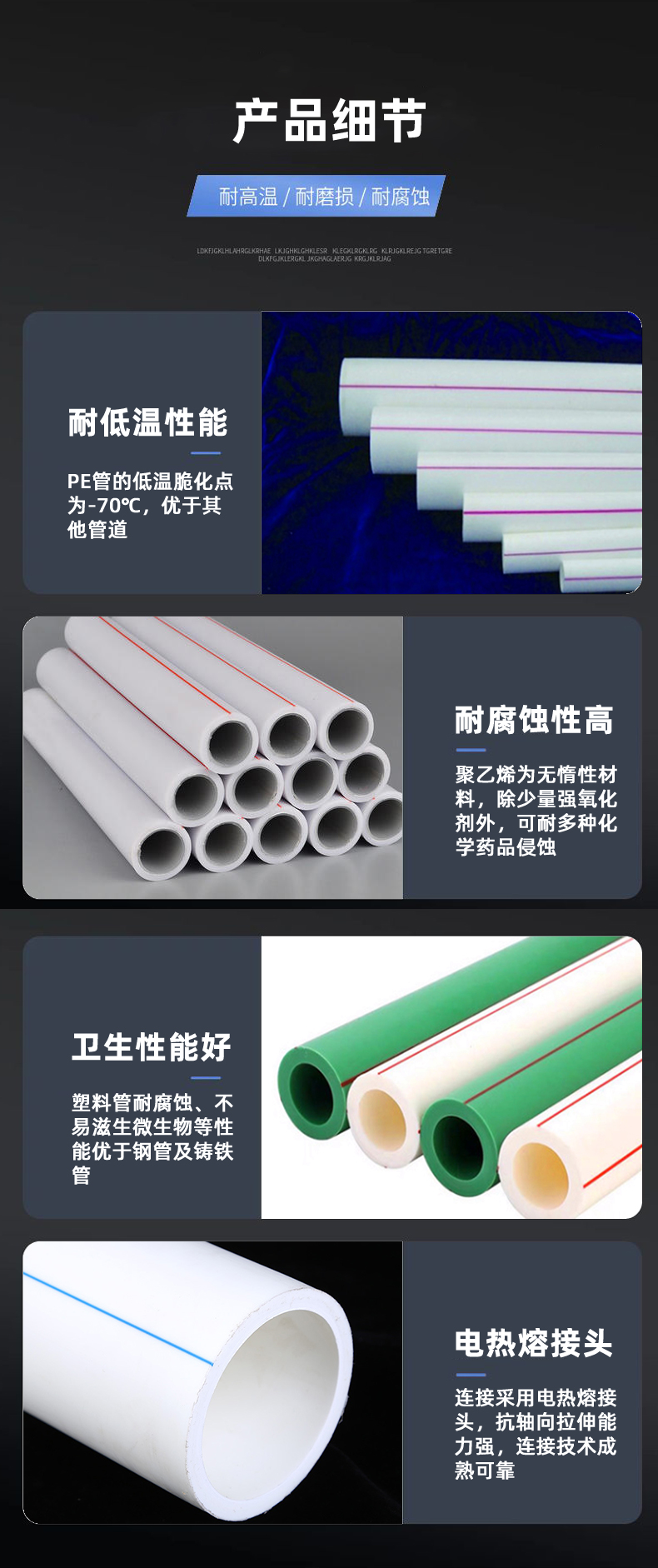 Liansu Home Decoration PPR Water Pipe PPR Water Supply Pipe Cold and Hot Water Pipe Household Hot Melt Water and Electricity Materials Wholesale Factory Direct Delivery