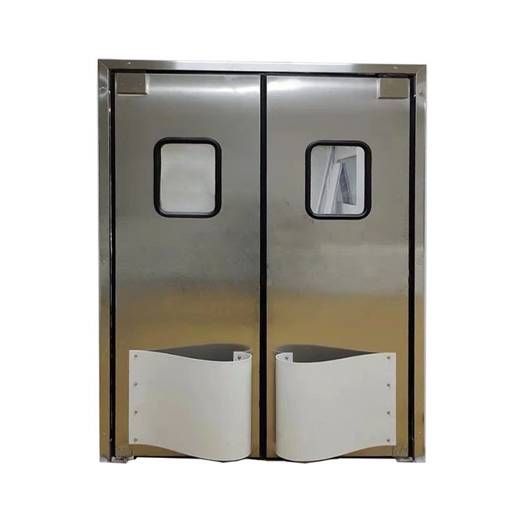 Transfer window, stainless steel, four open central kitchen door, cold storage, food workshop, two-way return, free anti-collision door