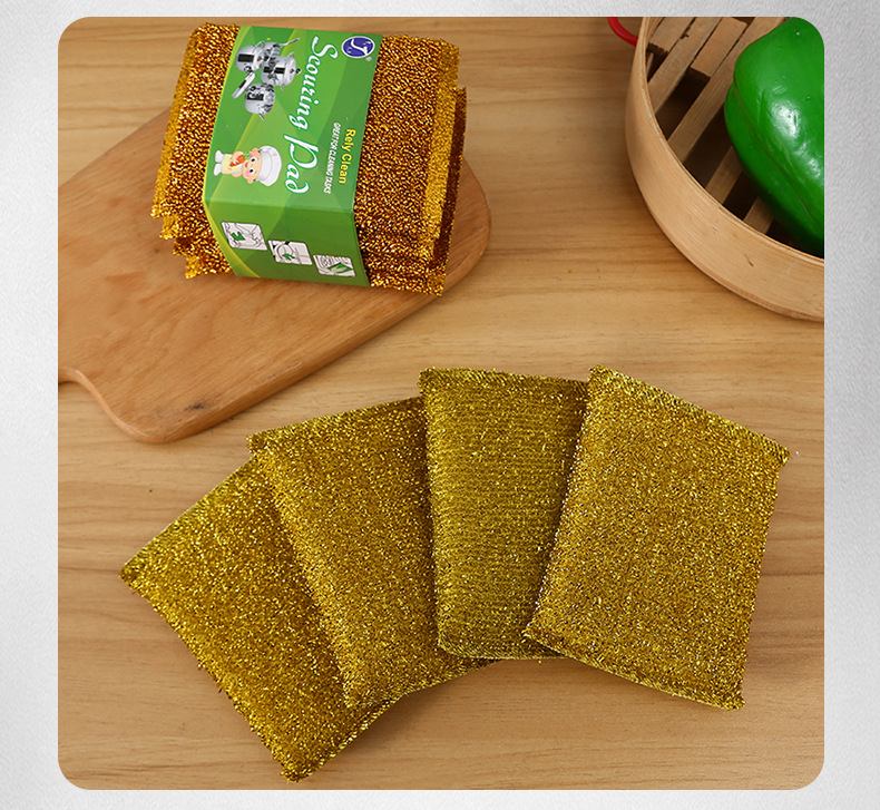 Golden hair, scallions, steel wire cloth, brushing, washing, big king sponge wiping, double-sided brush, pot washing, dishwashing, non greasy sponge block wholesale