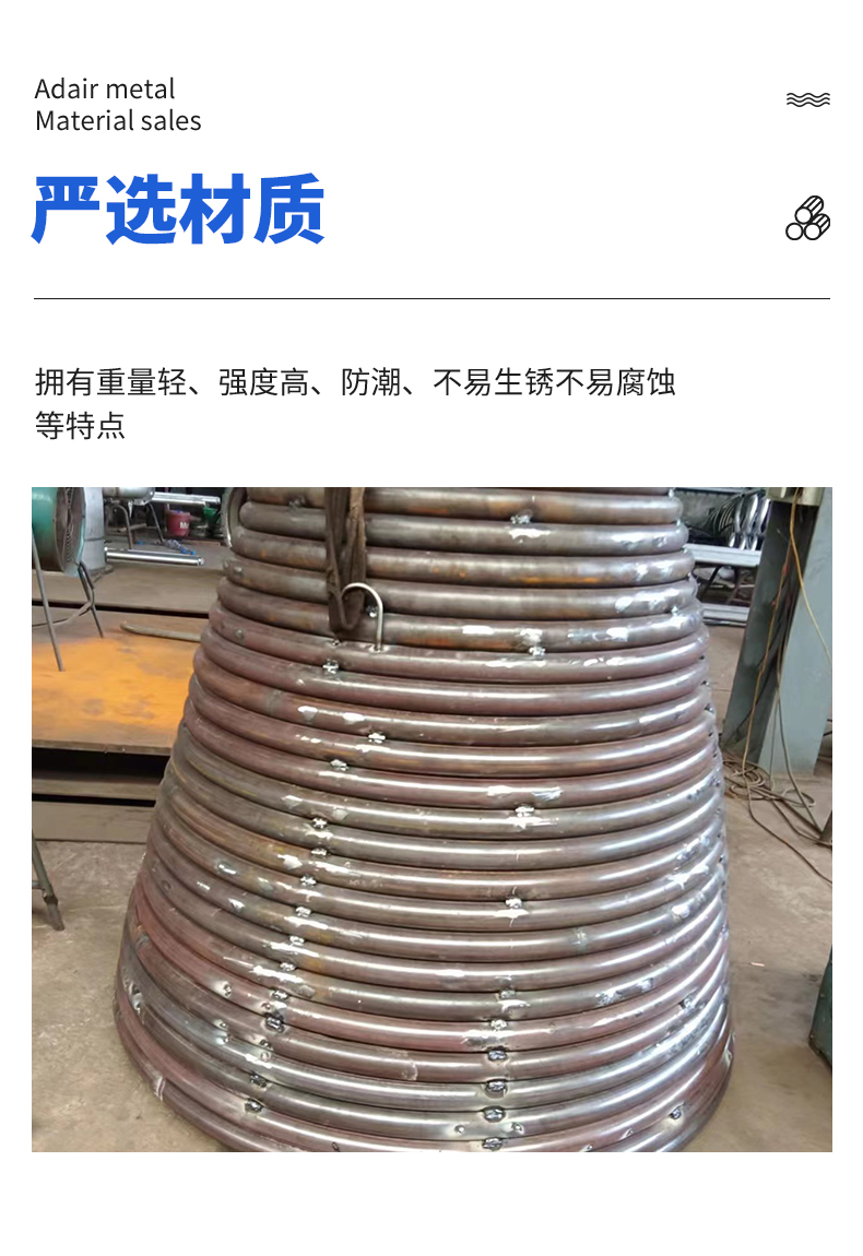 Conical coil factory processing stainless steel head coil wing height, drawing and sample customization