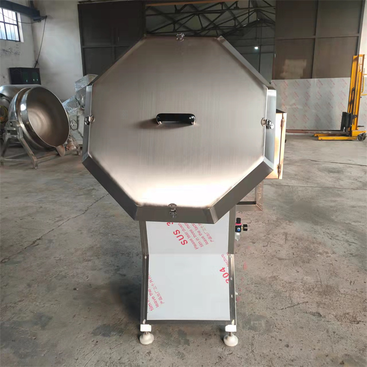 Stainless steel vertical commercial leisure food grade automatic powder wrapping and slurry hanging octagonal mixing machine puffed food seasoning machine