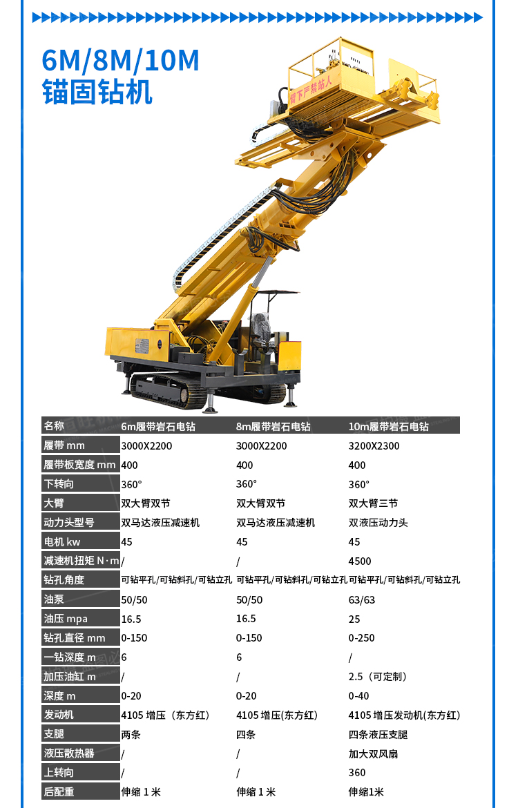 High slope anchoring drilling rig Crawler type foundation pit support reinforcement DTH drilling rig Diesel hydraulic engineering anchor drilling rig