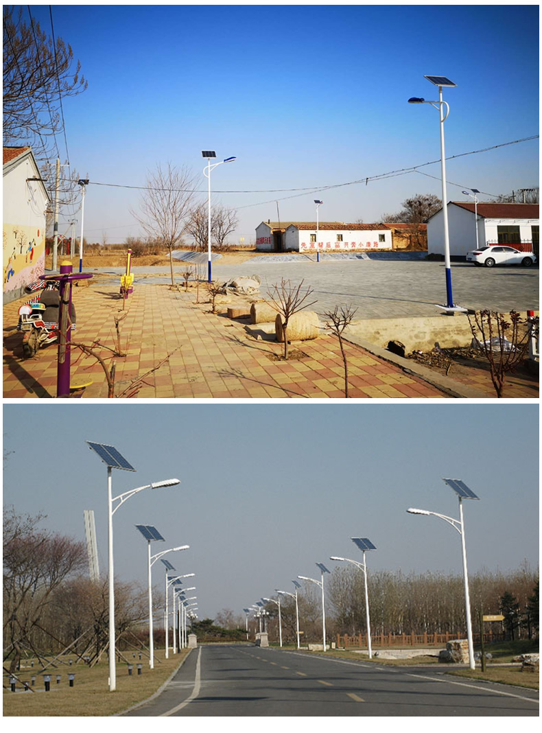 Outdoor solar street light integrated induction light projection light New rural municipal engineering street light pole