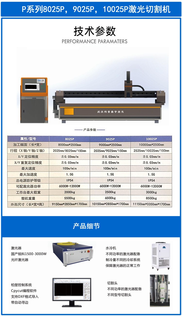 High power 8000W metal laser cutting machine, sheet metal CNC stainless steel plate cutting machine, fiber optic cutting machine