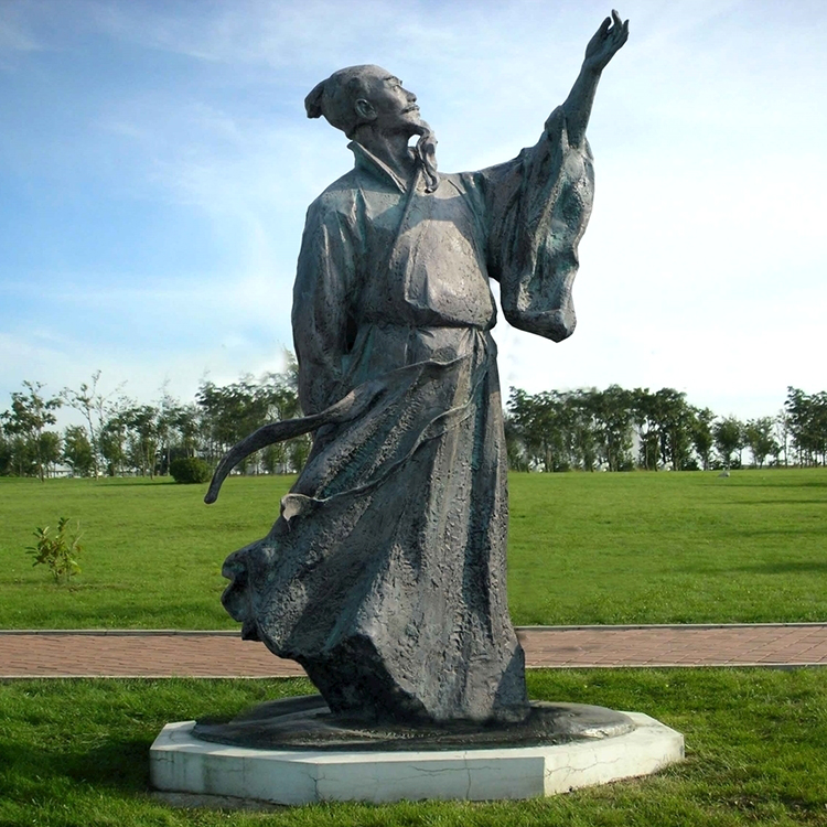 鑄銅雕塑古代歷史人物詩人李白杜甫雕像戶外公園園林景觀擺件