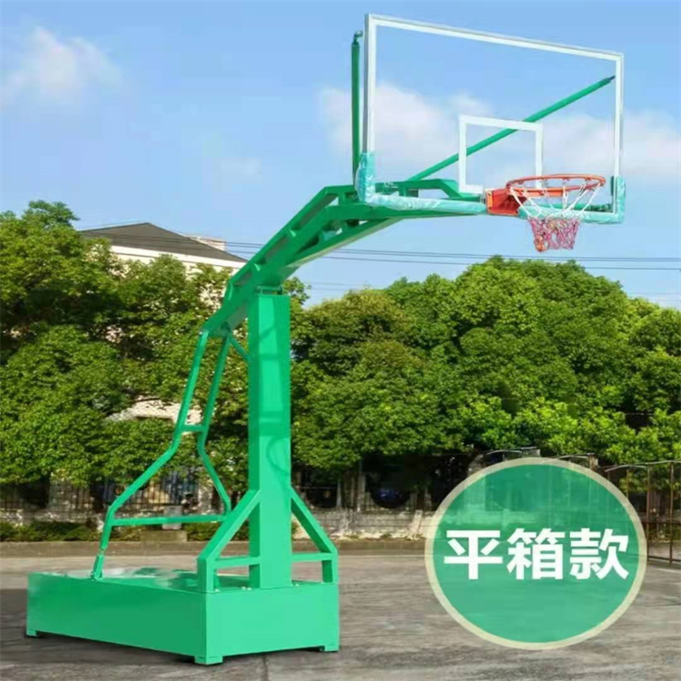 Basketball court round tube buried basketball frame pre embedded square tube thickened ball frame manufacturer A crown sports facilities