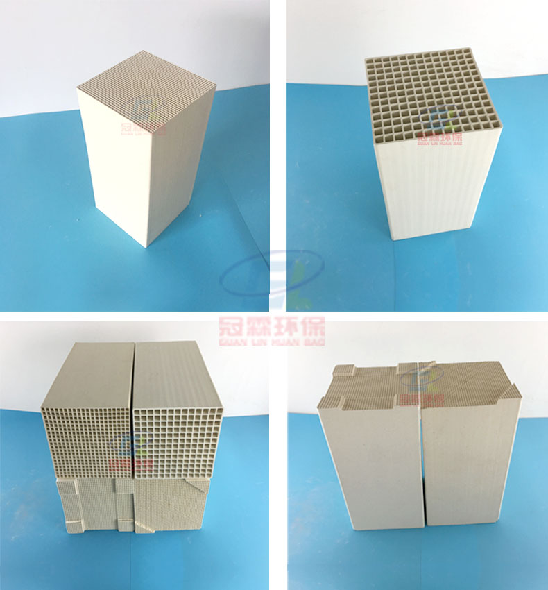 Cordierite honeycomb ceramic, RTO regenerator 150 * 150 * 150mm, 43 * 43 hole plane