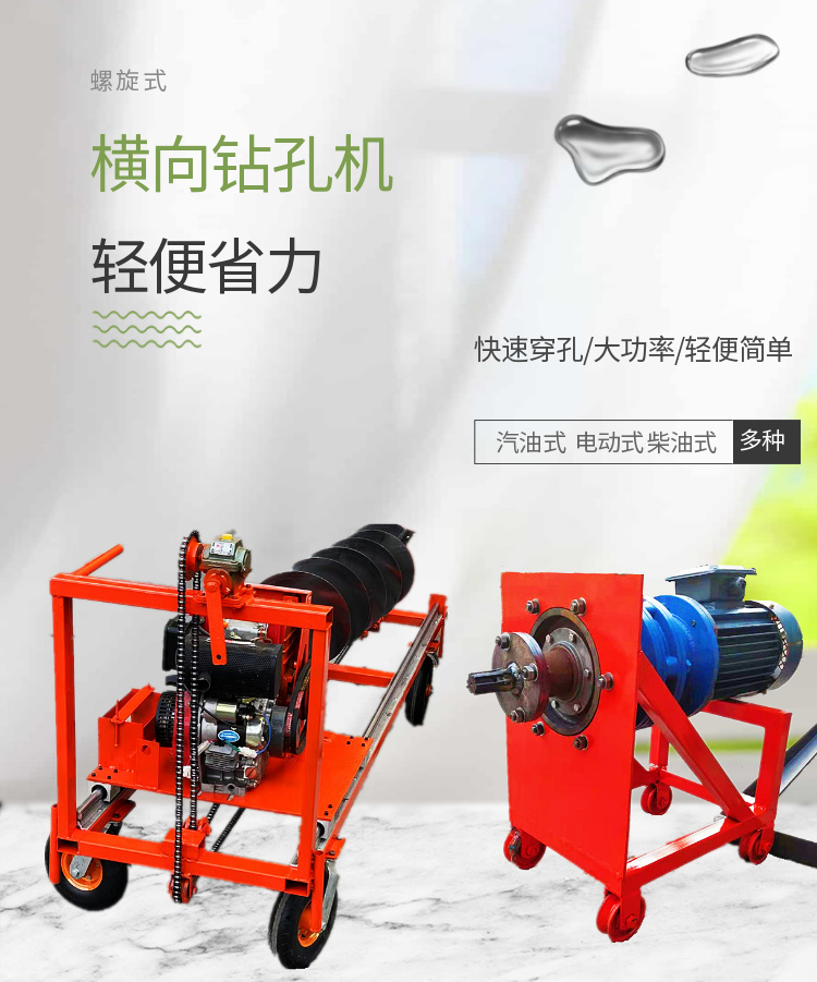 Parallel Construction of Two Phase Electric Three Phase Electric Underground Crossing Pipe Drilling Machine with Slide Hand Pushing Horizontal Drilling Machine