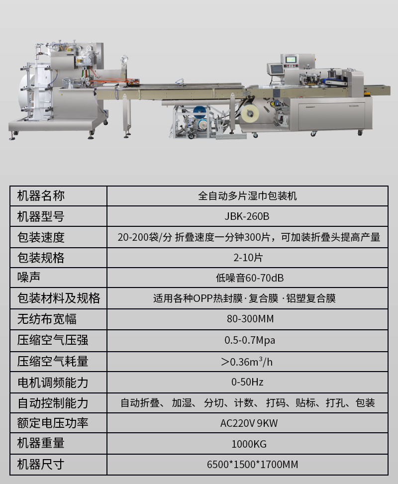 Daxiang JBK-260B High speed Multi piece Pillow Packaging Machine Automatic Counting Liquid Filling Wet Wipe Disinfection Cotton Sheet