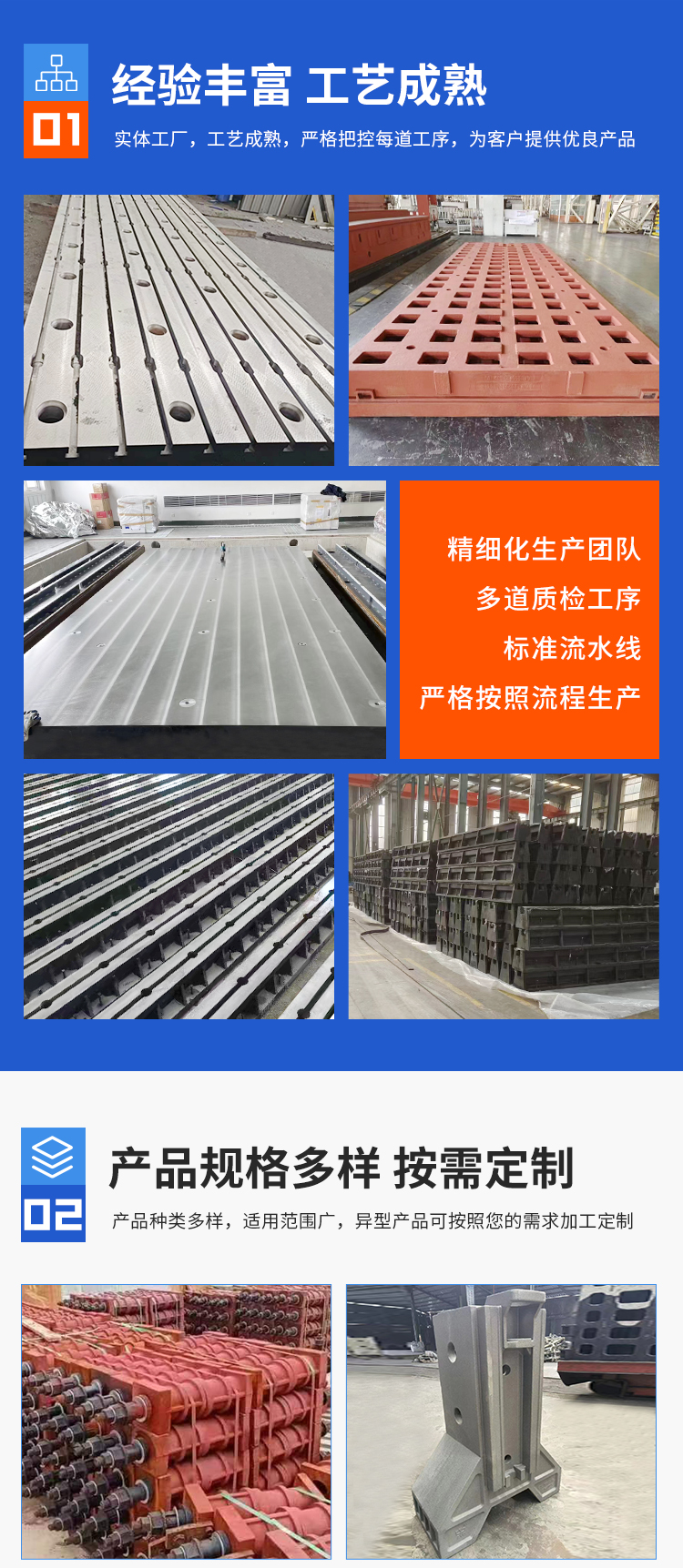 Manufacturer customized cast iron T-shaped groove ground rail strip platform ground rail has good stability