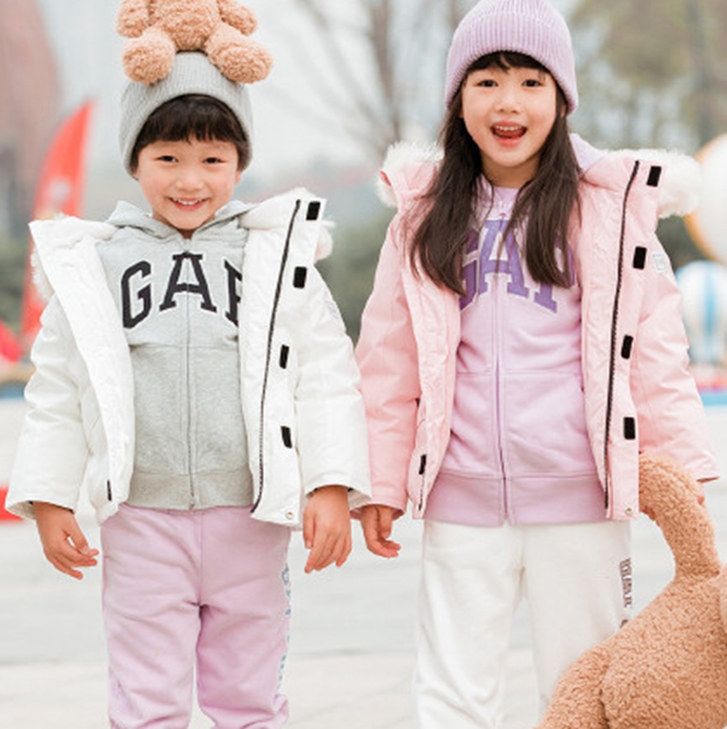 Girls' down cotton jacket for the winter of 2022, new thickened children's medium length down cotton jacket, westernized winter cotton jacket