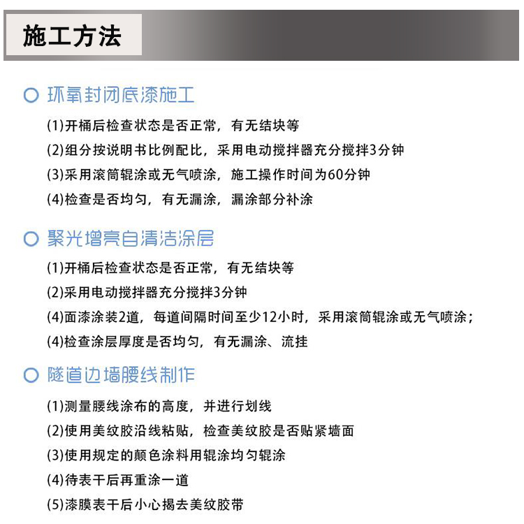 Waterborne environmentally friendly tunnel coating - Tunnel penetrating primer coating - Tunnel interior brightening and brightening paint