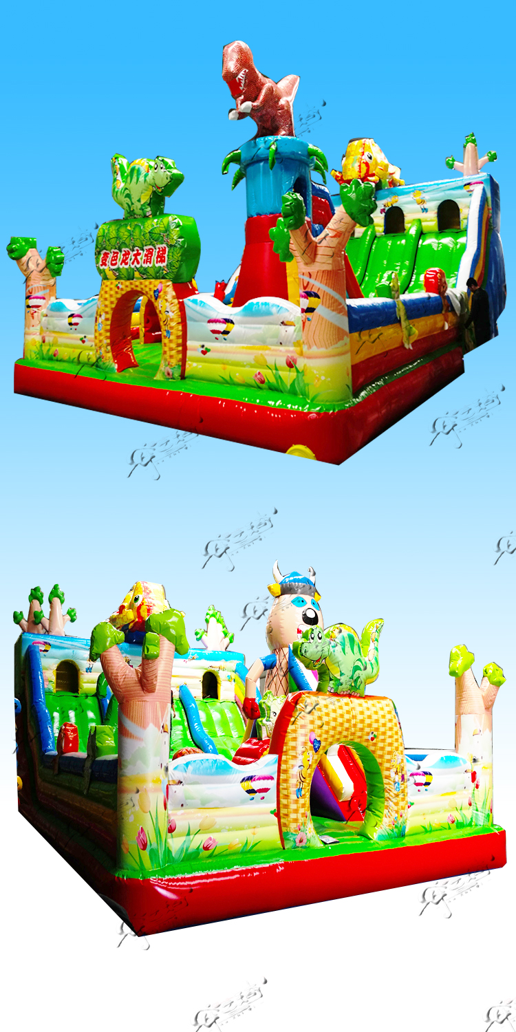 Giant Shark Attacks Customized Castle Slide Large Inflatable Toy Square Amusement Trampoline Team Building