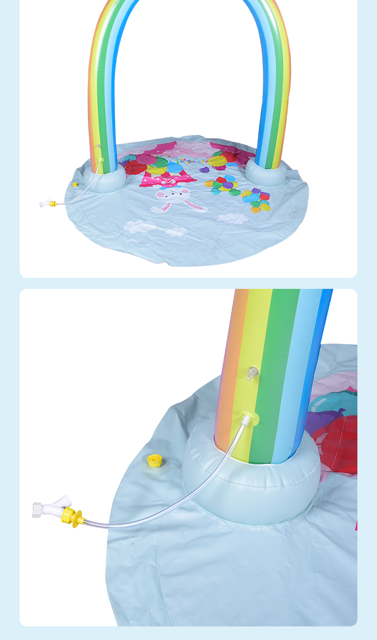 Cross border New Product Outdoor Children's Sprinkler Water Playing Mat Rainbow Arch Water Playing Game Mat Cartoon Toy Mat Customization