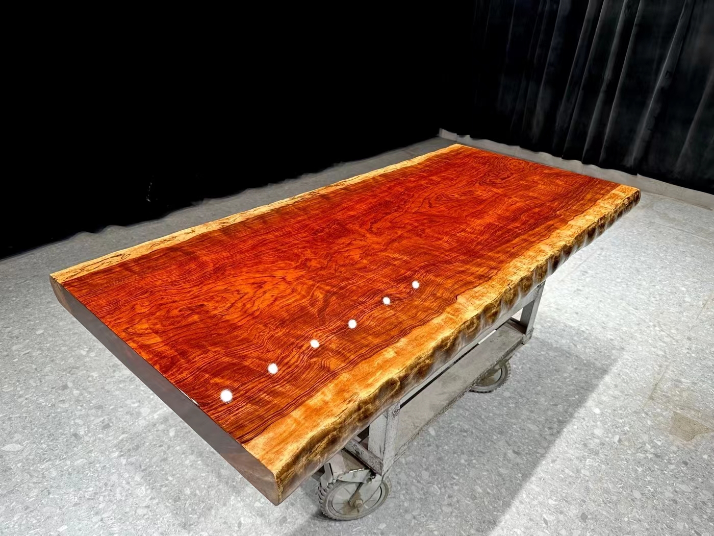 Brazilian solid wood large board, raw wood, mahogany office dining table, Brazilian pear wood desk, water ripple work tea table, tea table