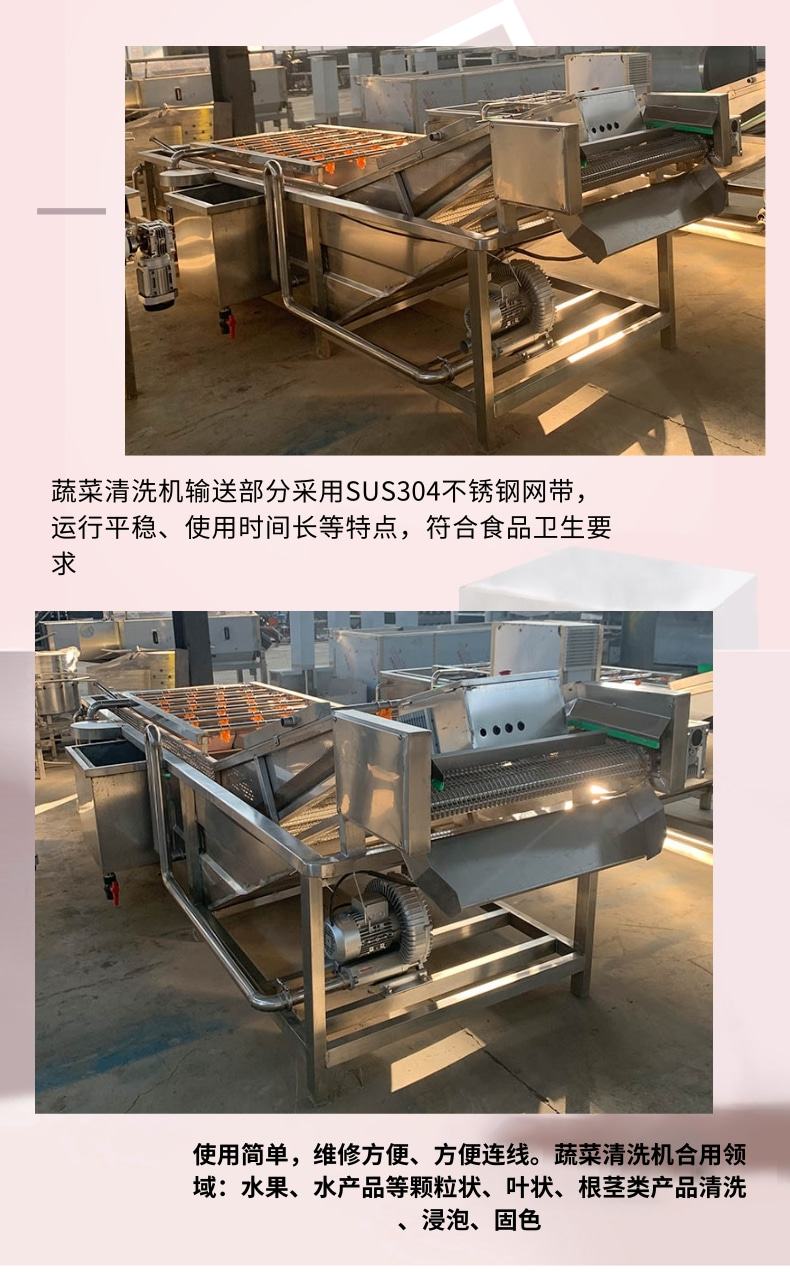 Fruit and vegetable bubble washer Jujube Hemerocallis citrina vegetable washing equipment Cleaning vegetable prefabrication vegetable processing line equipment