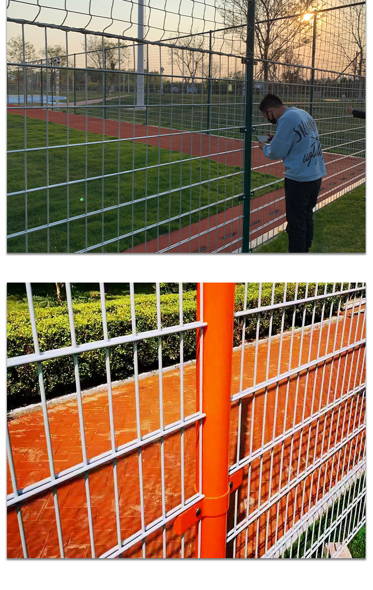 Customized 868 double wire football field fence sports field double horizontal wire assembled steel wire fence nationwide package