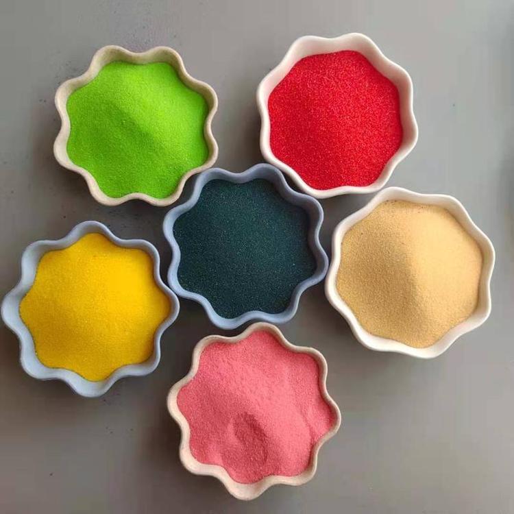 Colorful sintered colored sand, 60 mesh, non fading, hard and wear-resistant building floor decoration, and great mining industry