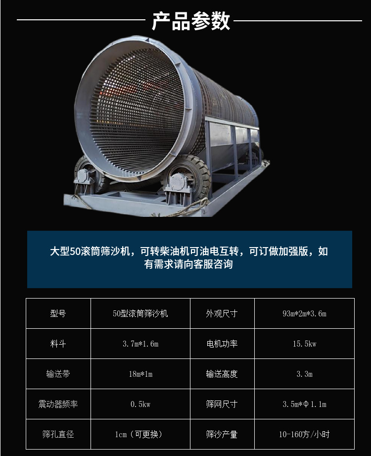 The drum screen washing machine for mining is used in the gravel production line of the sand field stone factory