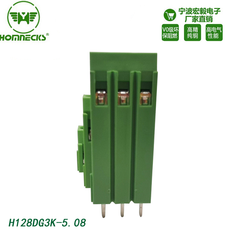 Hongyi 5.08mm spacing three layer high and low position screw type PCB wiring terminal lifting three row connector