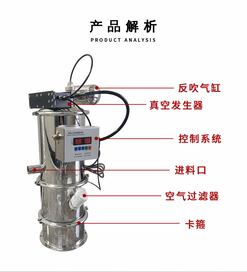 Environmental protection device for particle vacuum feeding machine equipment Low energy consumption and stable performance of suction machine