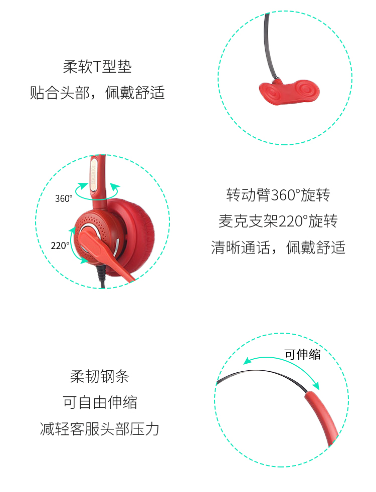 Command, Dispatch, Alarm Reception, and Convenience Hotline for Office Red Machine Special China Red Noise Reduction Earphone H498N-R Pro