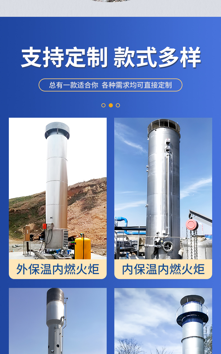 Landfill biogas torch Hongshuo breeding farm internal combustion biogas discharge equipment Garbage landfill biogas combustion torch