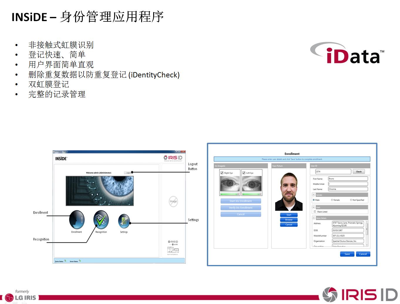 Experimental Inspection Institute Iris Access Control Machine Binocular Iris Recognizer Mask Goggle Iris Attendance