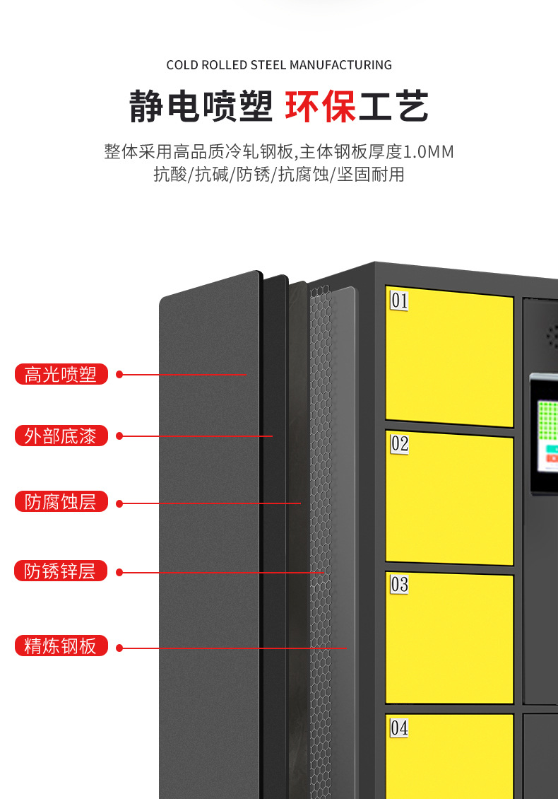 Electronic storage cabinet, supermarket storage cabinet, facial recognition storage cabinet, factory storage cabinet