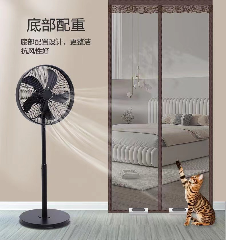 Summer door curtains, diamond mesh doors and windows, full magnetic stripe door curtains, mosquito proof, breathable magnets, and gentle suction in summer