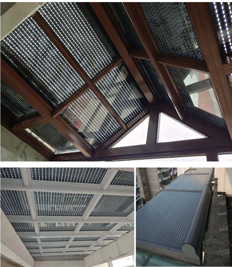 Aluminum alloy electric ceiling, roof curtain, outdoor villa, courtyard, terrace, sunlight room, sunshade, thermal insulation shed, retractable remote control