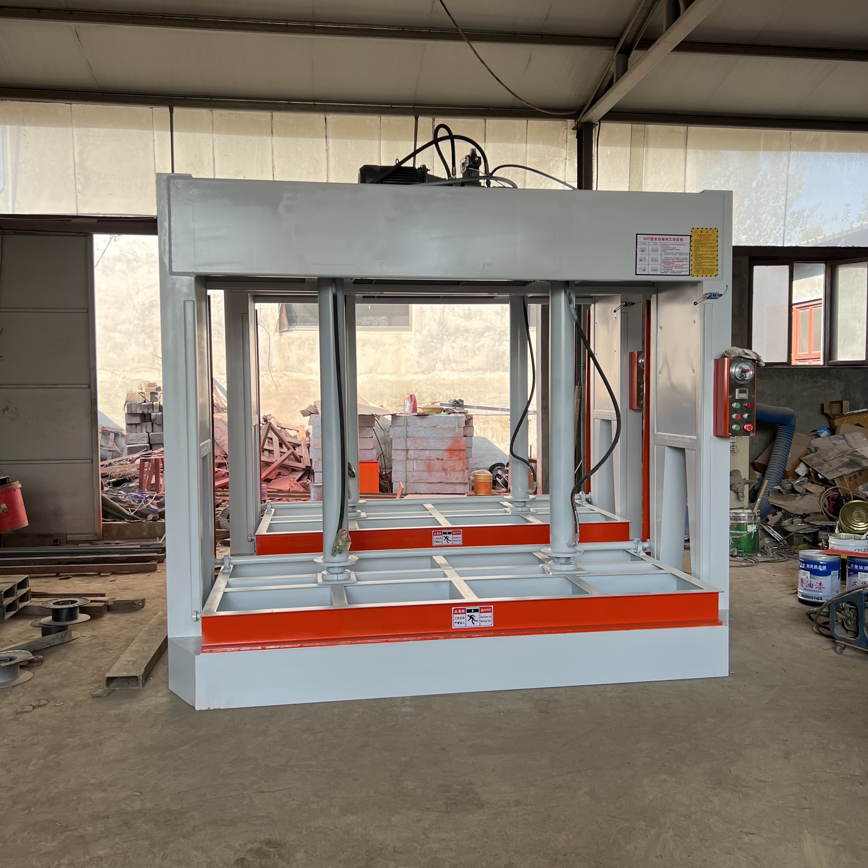 Honeycomb board pressing machine Solid wood door cold press Plywood board shaping composite 50 ton hydraulic pressing machine