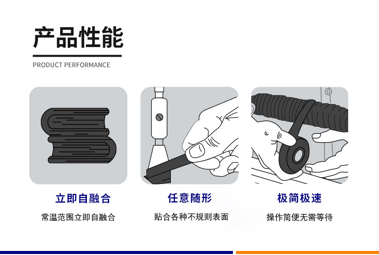 Cable busbar insulation repair tape, unlined high-voltage power tape, self melting ethylene propylene rubber self-adhesive tape