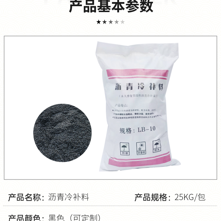 Asphalt cold patching material for highway pavement filling, rapid patching material for highways