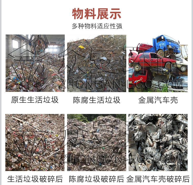 Domestic waste crusher, sorting machine, briquetting machine, solid waste RDF fuel preparation production line equipment stability