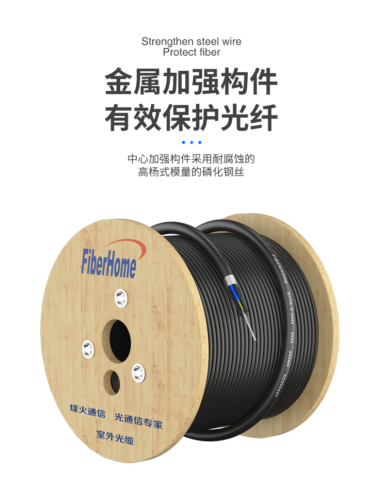 FiberHome Outdoor Optical Cable GYTAOM3 Aluminum Strip Longitudinal Cladding Twisted Armor, General Distribution of FiberHome Communications