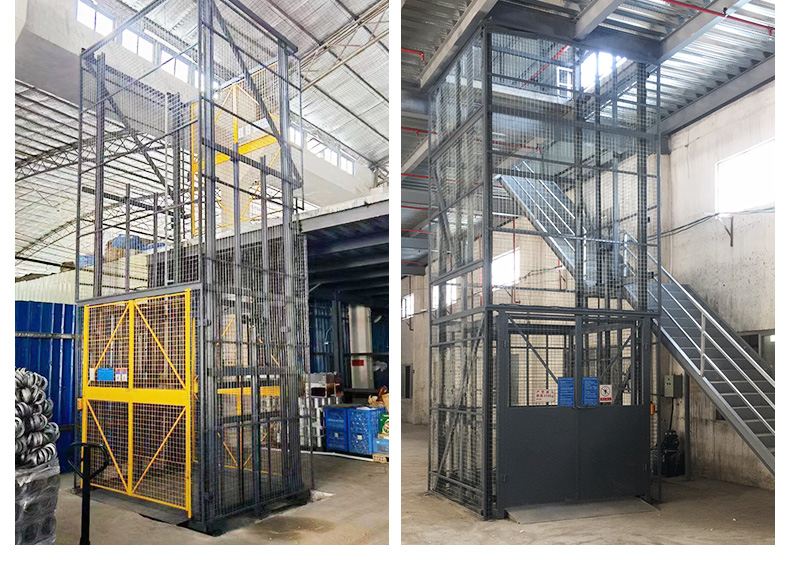 Weilin Qinli Factory Freight Elevator Guide Rail Hydraulic Elevator Simple Fixed Lifting Platform