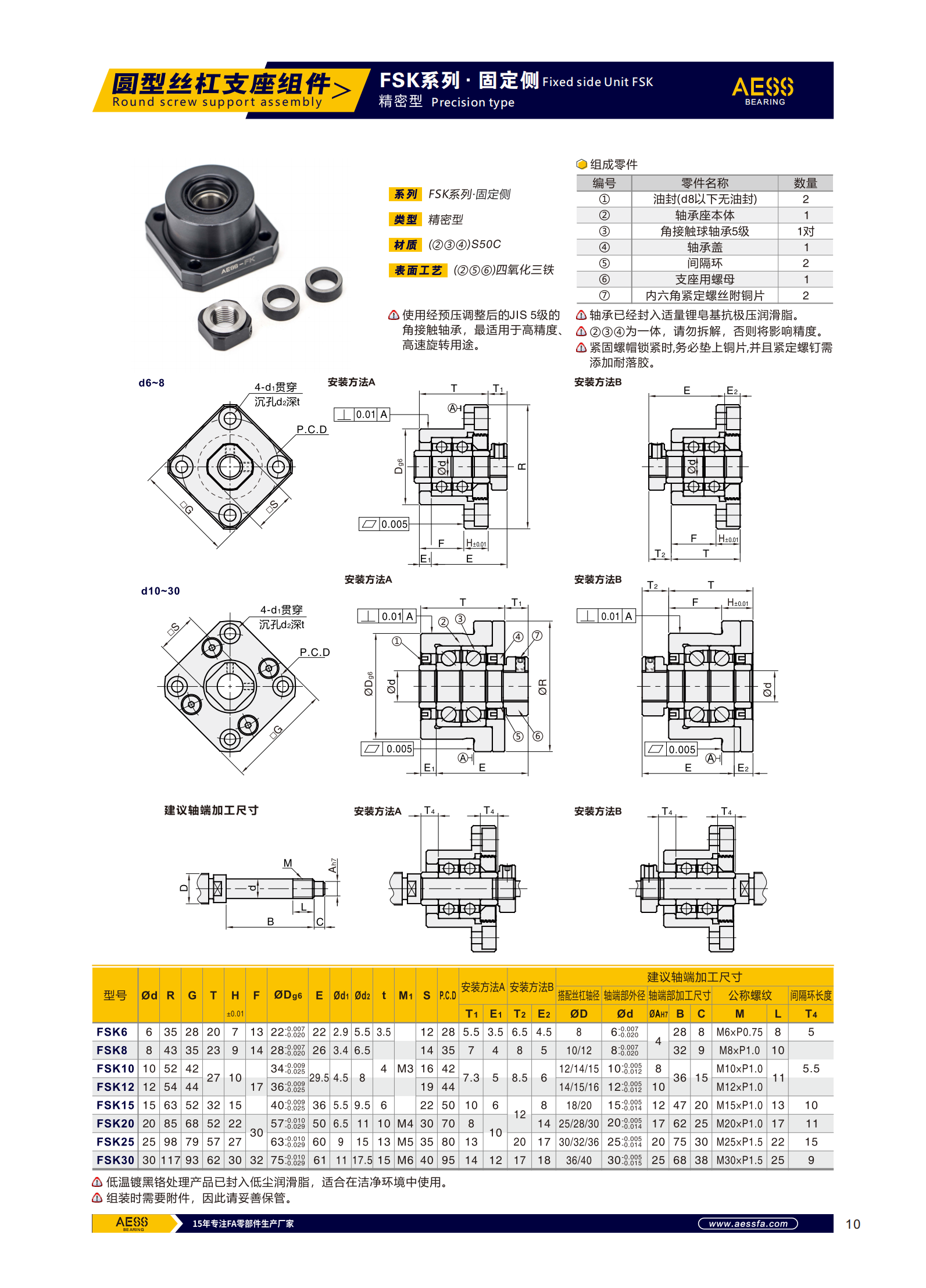 Shaoxing Automation Equipment C-BUR Replacement Support Seat Replacement NSK Screw Rod Support Seat Manufacturer