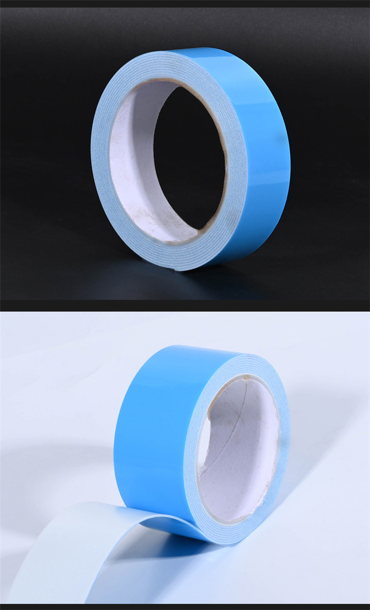 Eva blue film white foam double-sided adhesive advertising nameplate car tape PE foam double-sided adhesive wholesale