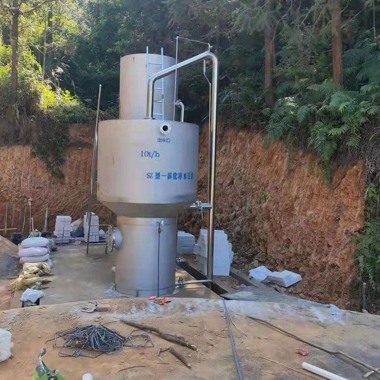 圣蓝自来水厂一体化净水设备 10t/h农村压力式不锈钢水处理设备