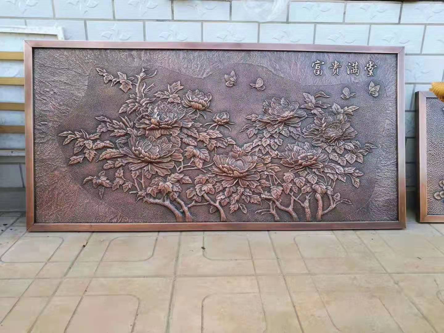 Red copper and brass relief walls, park landscape relief, indoor theme, copper murals, temples, bronze plaques, and plaques