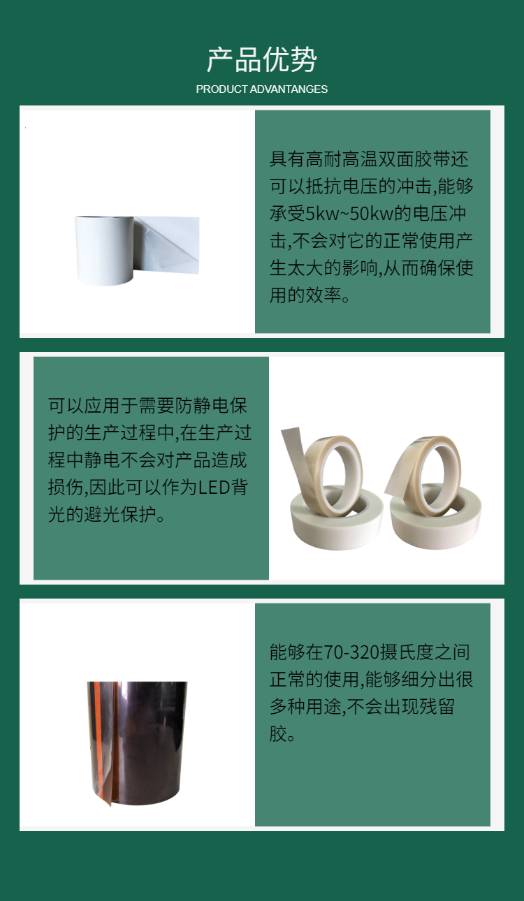 Fiber cloth high temperature double-sided tape Glass fiber heat dissipation tape High temperature resistant foam double-sided tape