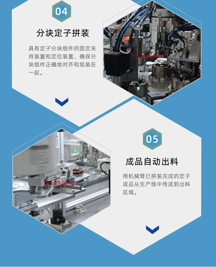 Brushless motor stator production line - Automotive oil pump motor automation assembly equipment - Helix