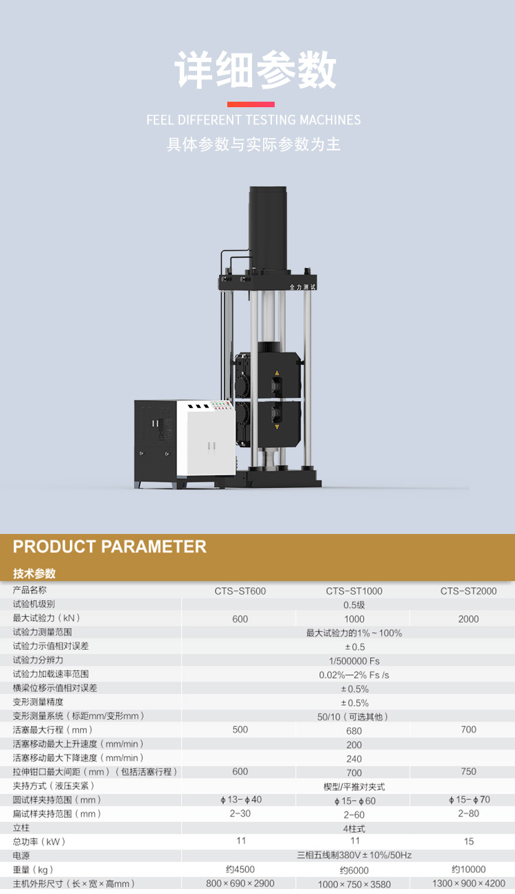 Fully testing strength, old factory supplies microcomputer controlled electro-hydraulic servo tensile testing machine