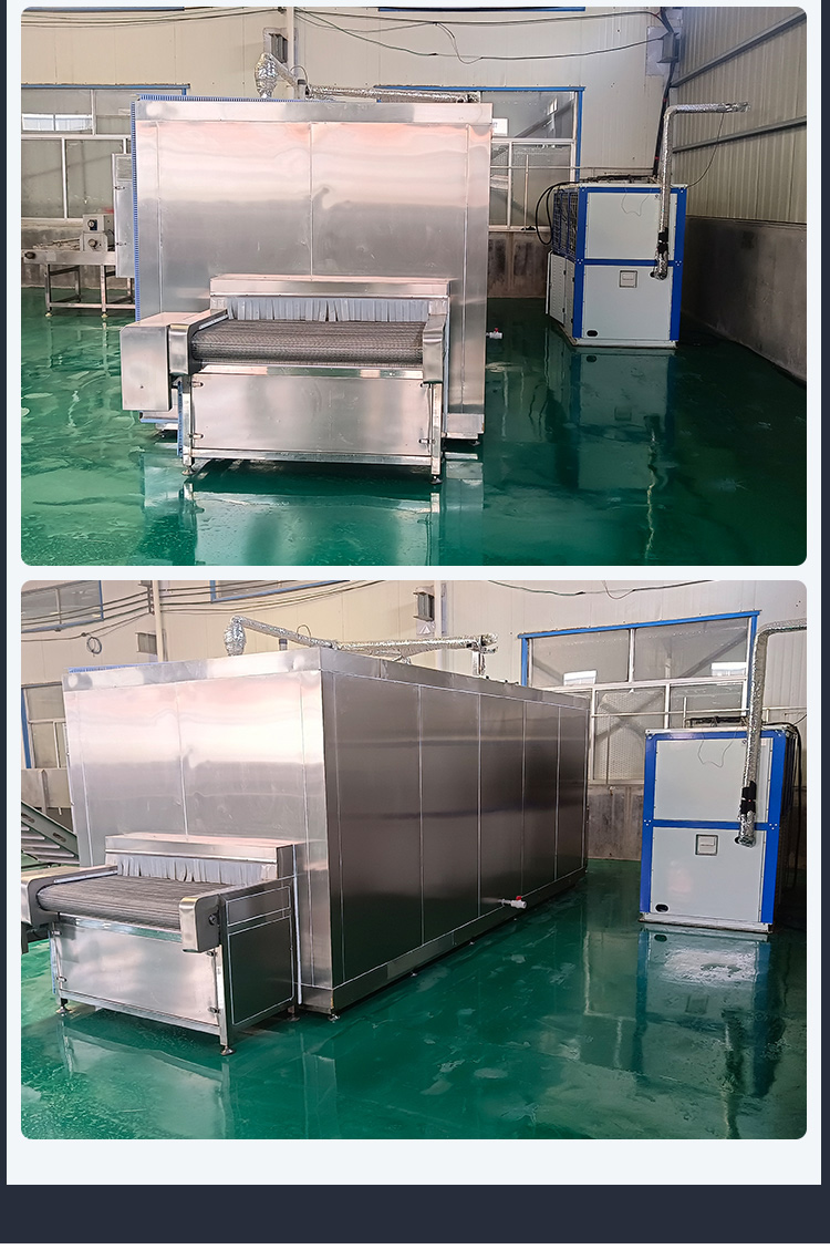 Sweet Potato Fries Quick Freezer Fast Continuous Freezing Equipment for Potato Fries Deren Refrigeration Coil Machinery