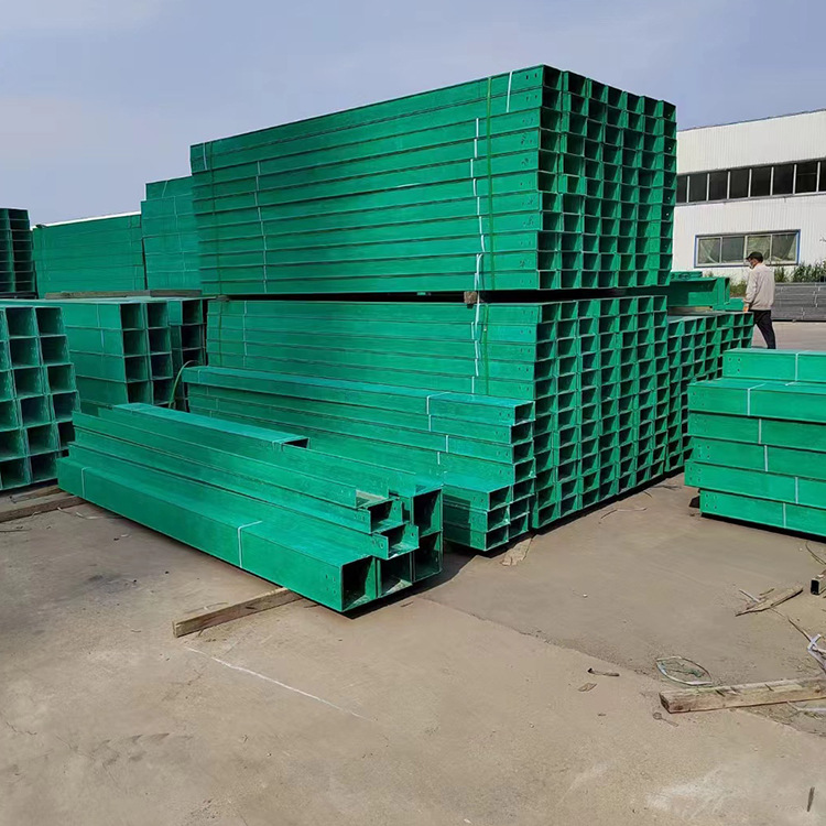 Zhanrui fiberglass ladder type cable tray, green tray, 300 * 150 fireproof cable tray, large-span wiring duct