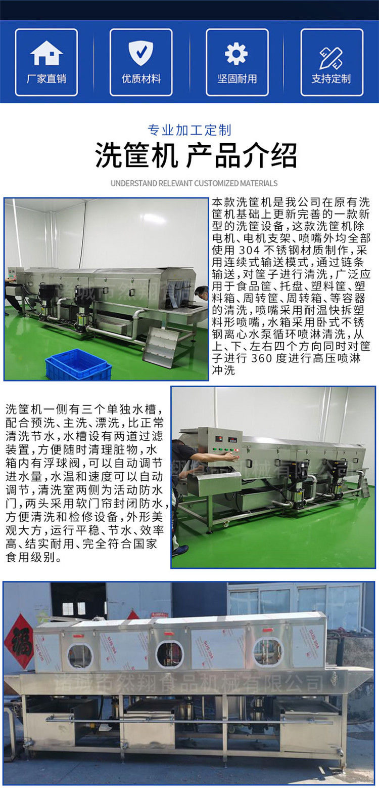 Fully automatic basket washing machine, high-pressure spray plastic tray cleaning machine, continuous turnover basket cleaning equipment